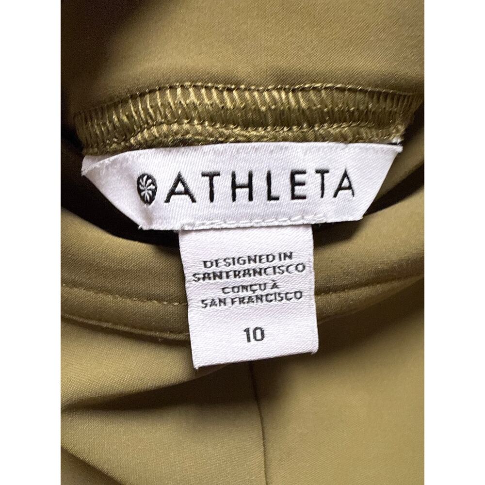 Athleta Cosmic Wide Leg Activewear Pants Olive Green High Waisted Size 10 - Picture 6 of 7